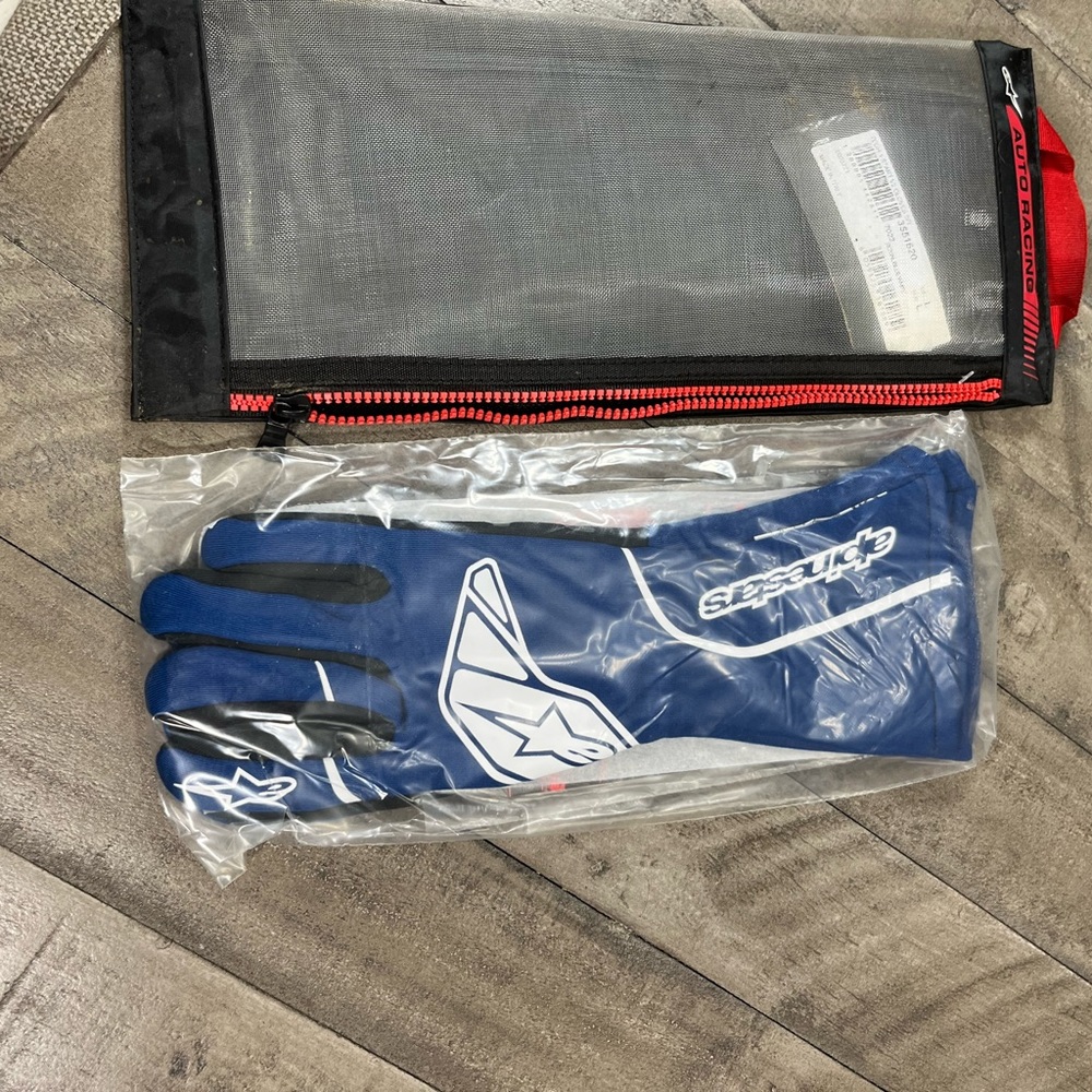 Alpinestars Tech-1 Start V2 Rally Racing Gloves Fire Proof Sz Large Blue - Picture 2 of 5